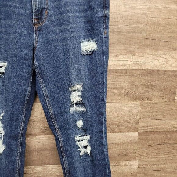 Old Navy Rockstar Super Skinny High Rise Ankle Jeans Womens 4 Blue Distressed - Picture 8 of 14